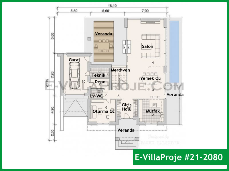 Ev Villa Proje #21 - 2080 Çelik Ev Projesi - Görsel 2