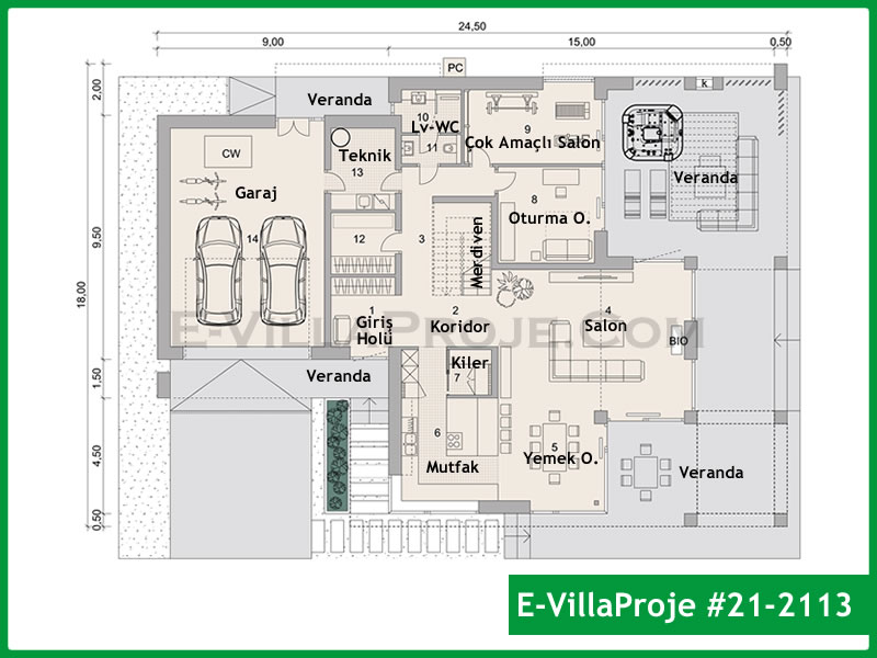 Ev Villa Proje #21 - 2113 Çelik Ev Projesi - Görsel 2