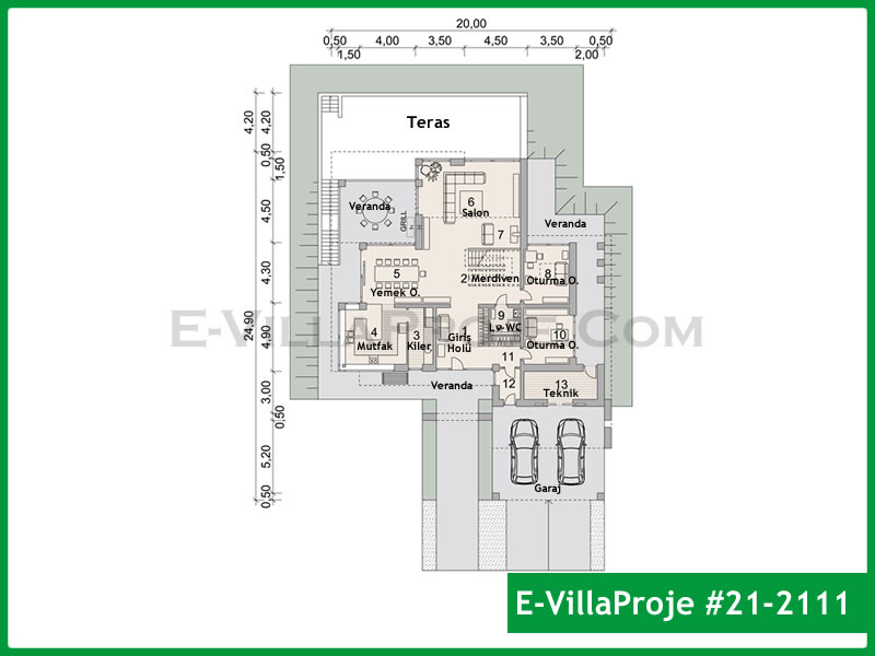 Ev Villa Proje #21 - 2111 Çelik Ev Projesi - Görsel 2