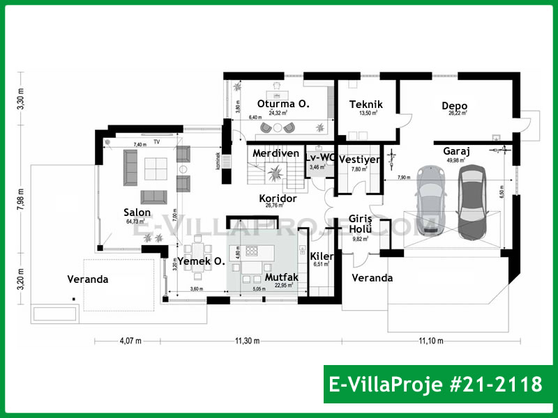 Ev Villa Proje #21 - 2118 Çelik Ev Projesi - Görsel 2