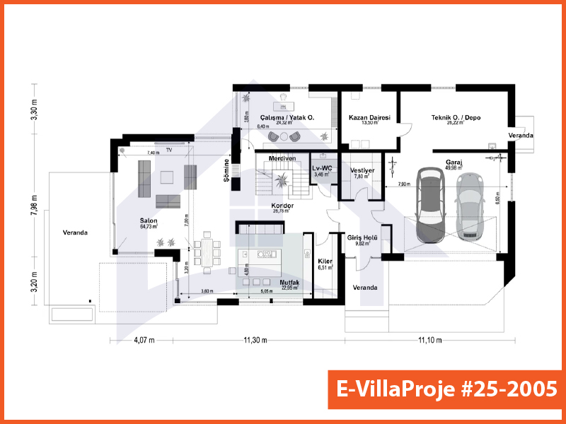 Ev Villa Proje #25 - 2005 Çelik Ev Projesi - Görsel 2