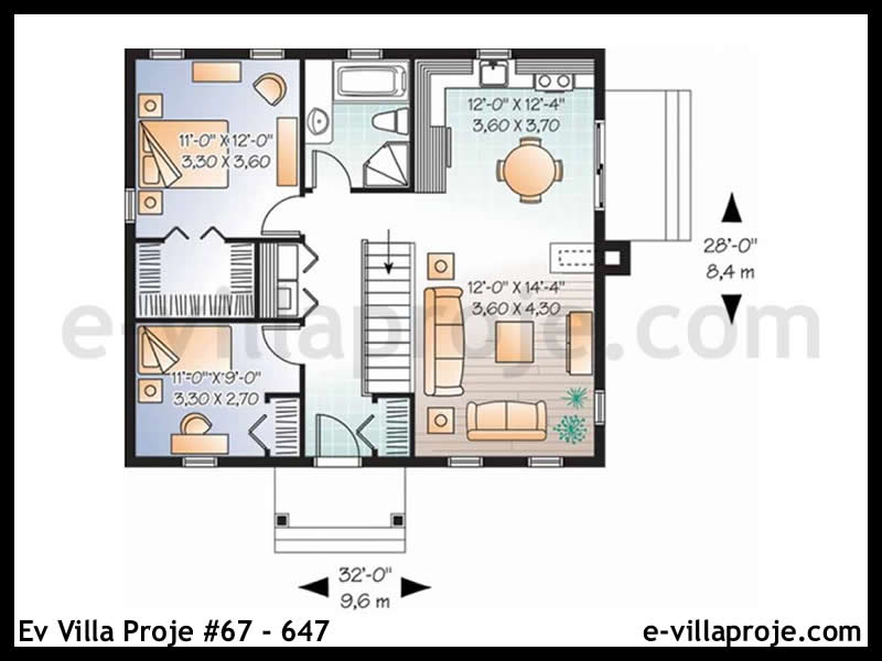 Ev Villa Proje #67 - 647 Çelik Ev Projesi - Görsel 2