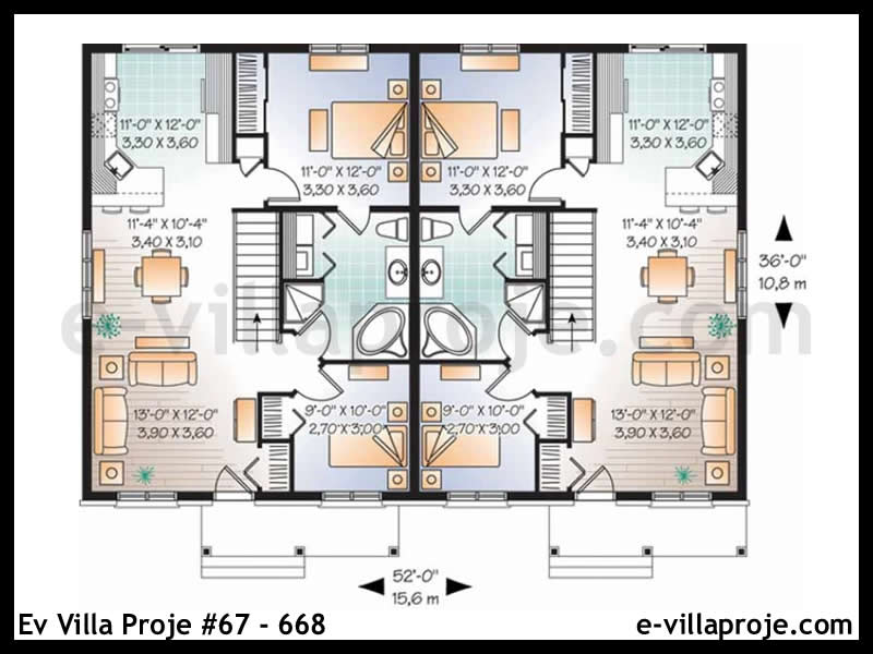 Ev Villa Proje #67 - 668 Çelik Ev Projesi - Görsel 2