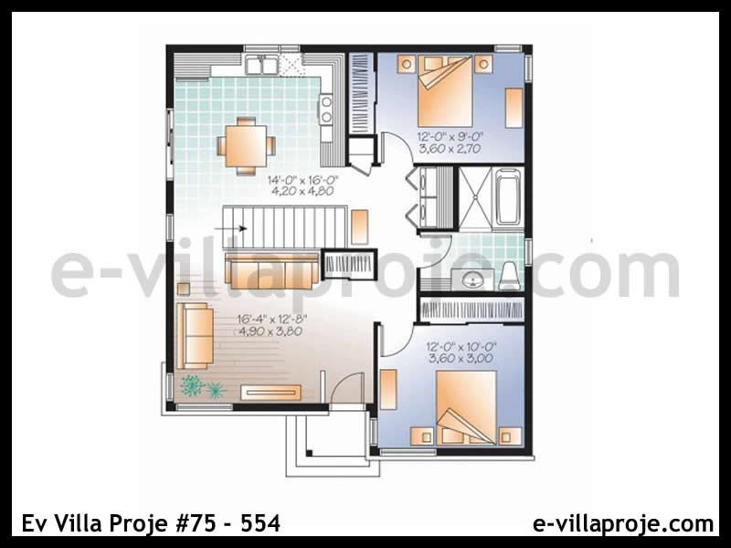Ev Villa Proje #75 - 554 Çelik Ev Projesi - Görsel 2