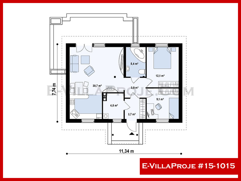 Ev Villa Proje #15 - 1015 Çelik Ev Projesi - Görsel 2