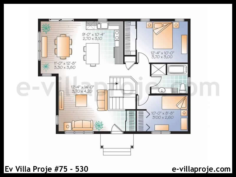 Ev Villa Proje #75 - 530 Çelik Ev Projesi - Görsel 2