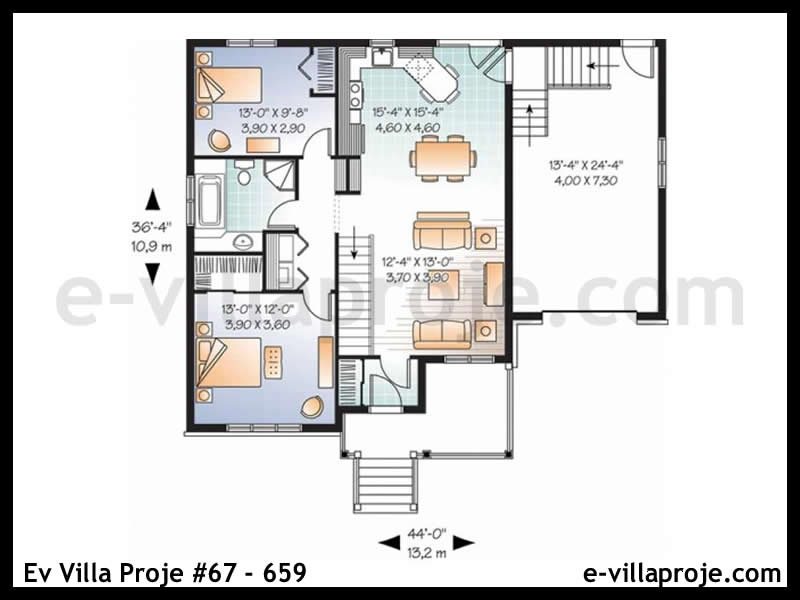 Ev Villa Proje #67 - 659 Çelik Ev Projesi - Görsel 2