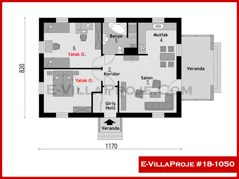 Ev Villa Proje #18 - 1050 Çelik Ev Projesi - Görsel 2