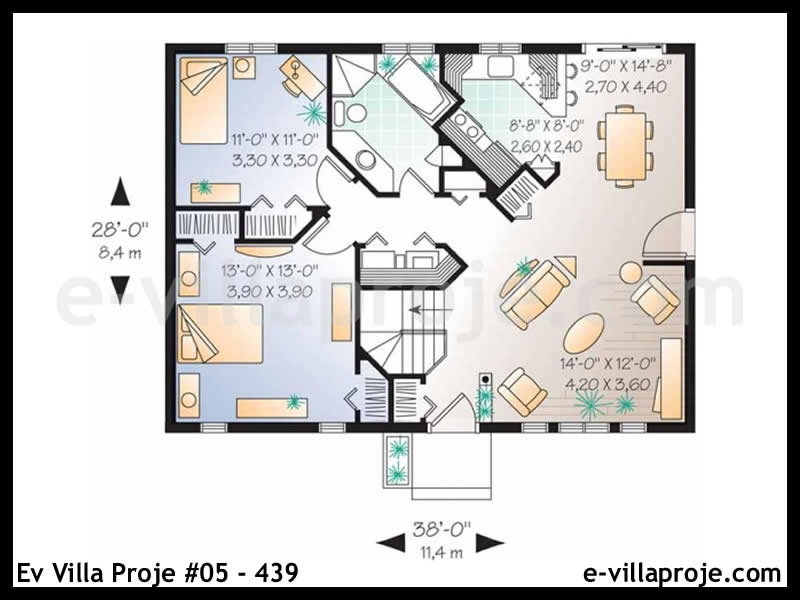 Ev Villa Proje #05 - 439 Çelik Ev Projesi - Görsel 2