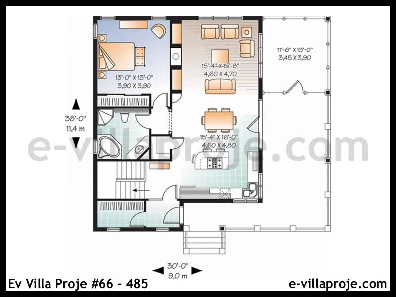 Ev Villa Proje #66 - 485 Çelik Ev Projesi - Görsel 2