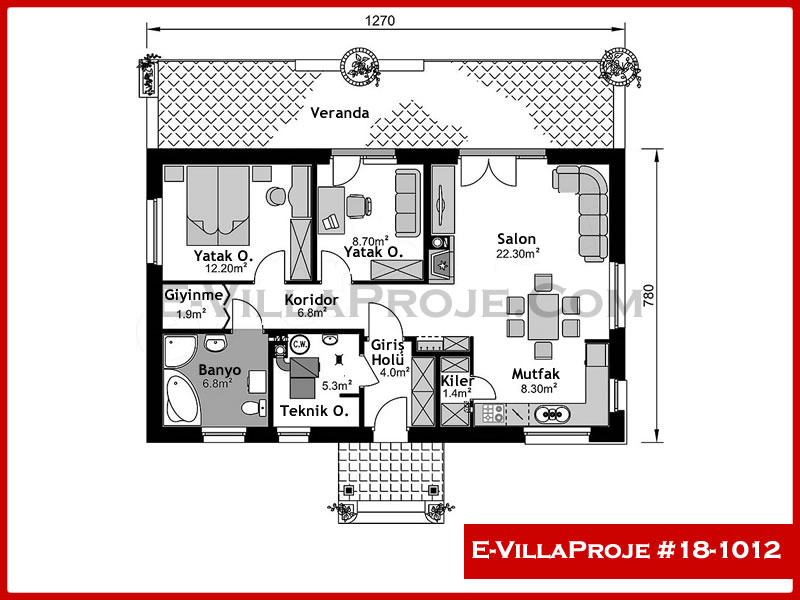 Ev Villa Proje #18 - 1012 Çelik Ev Projesi - Görsel 2