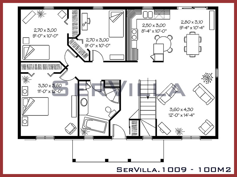 100 m2 Çelik Konstrüksiyon Villa Modeli 9