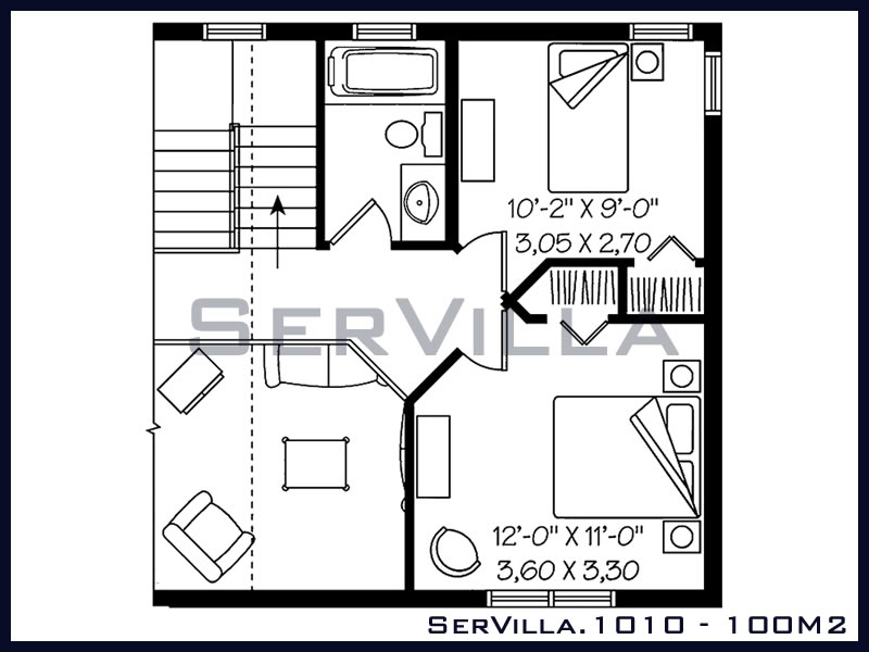 100 m2 Çelik Konstrüksiyon Villa Modeli 10