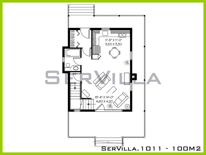 100 m2 Çelik Konstrüksiyon Villa Modeli 11