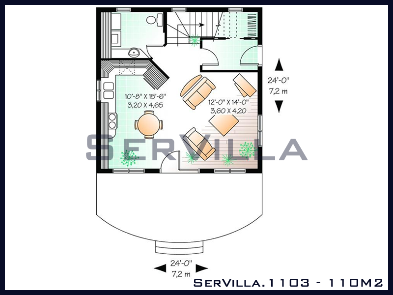 110 m2 Çelik Konstrüksiyon Villa Modeli 3