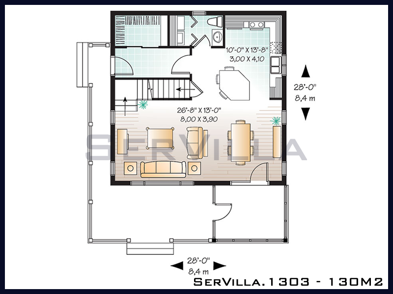 130 m2 Çelik Konstrüksiyon Villa Modeli 3