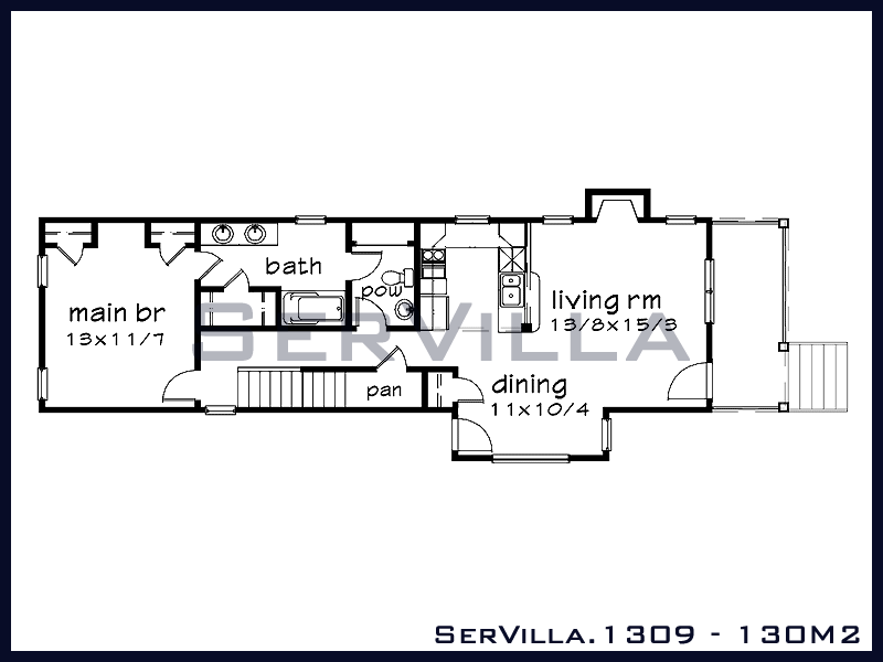 130 m2 Çelik Konstrüksiyon Villa Modeli 9