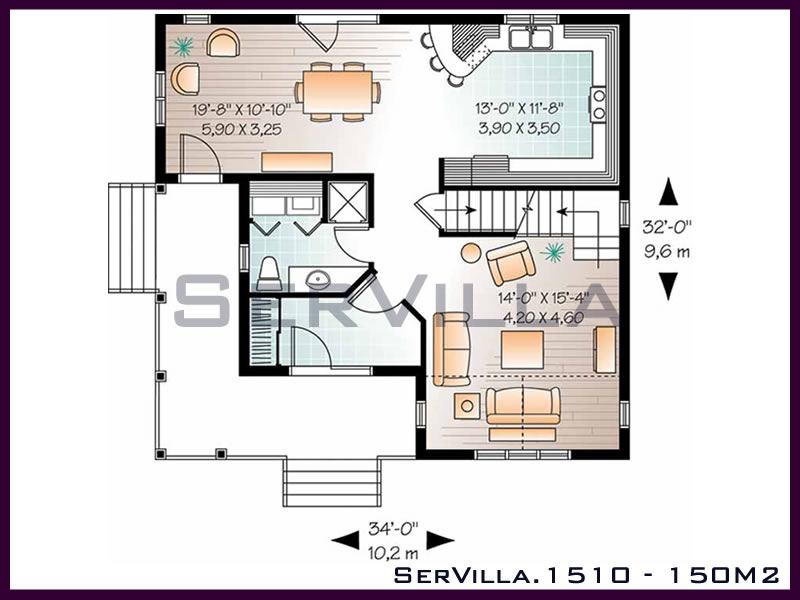 150 m2 Çelik Konstrüksiyon Villa Modeli 10