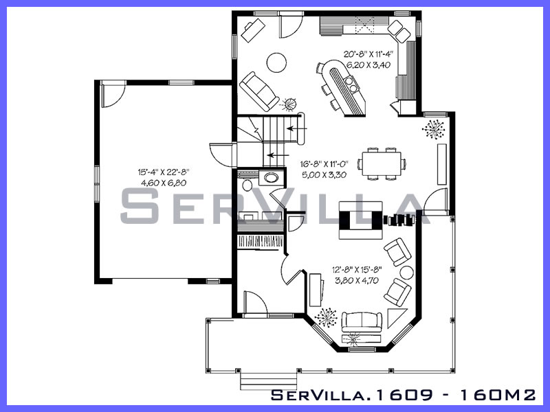 160 m2 Çelik Konstrüksiyon Villa Modeli 9