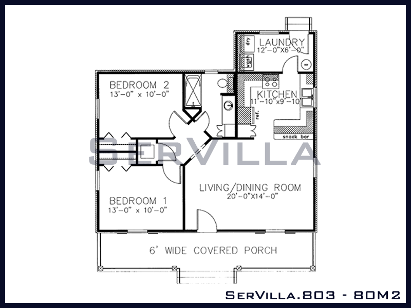 80 m2 Çelik Konstrüksiyon Villa Modeli 3